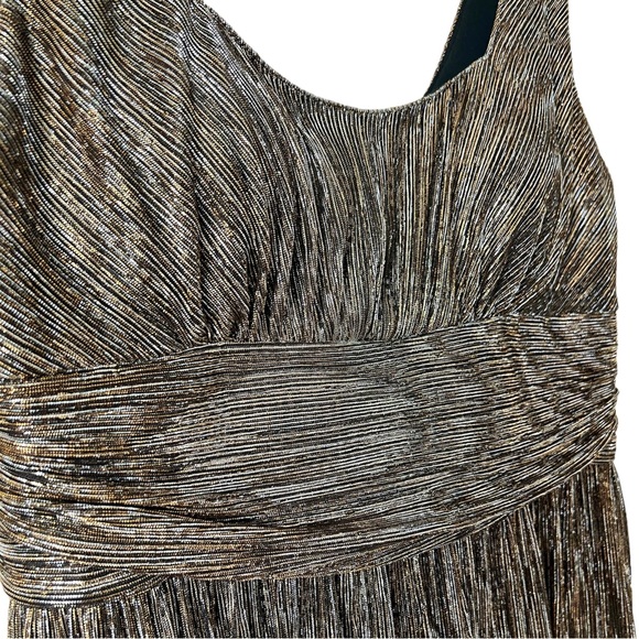 Joseph Ribkoff Gold and Silver Metallic Elegant Cocktail Party Dress - Picture 12 of 15